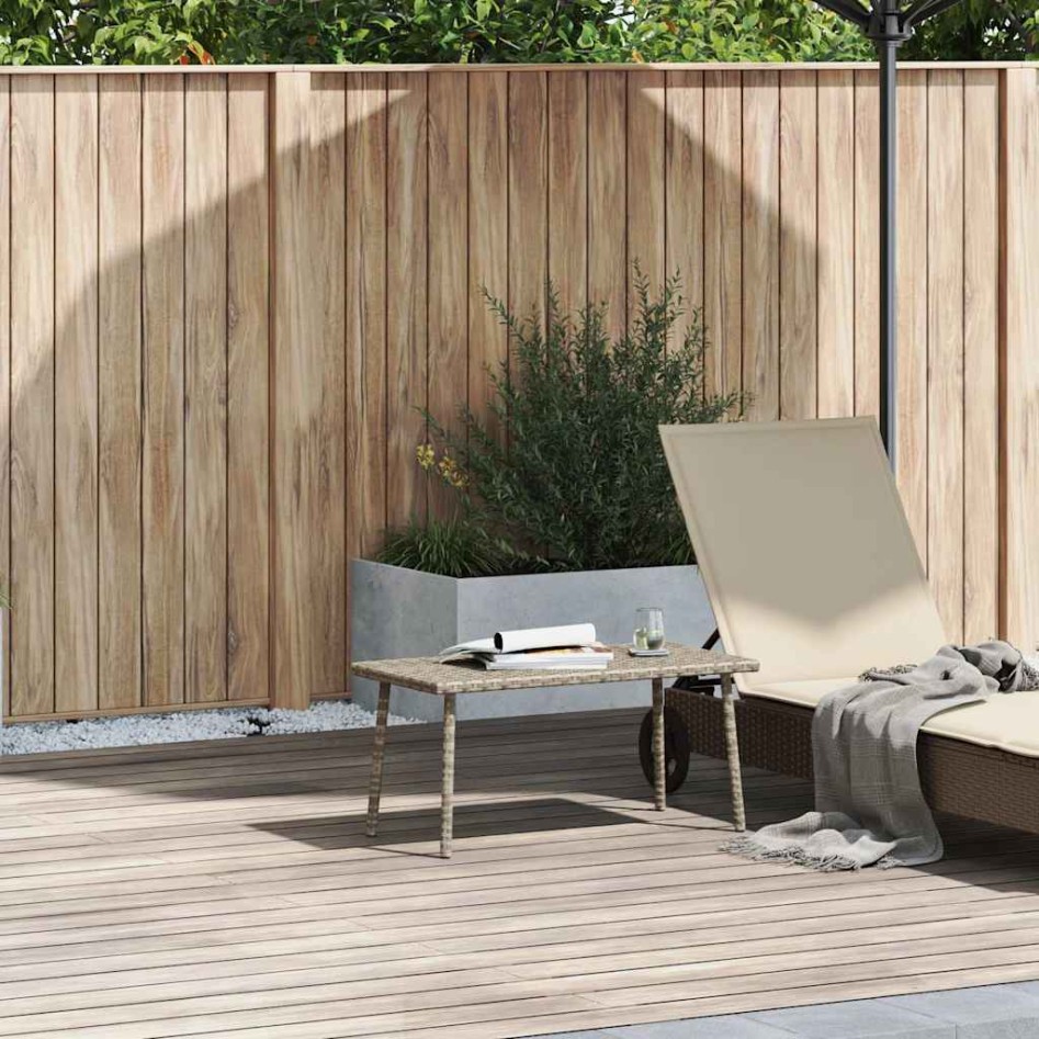 Mesa centro jardín rectangular gris claro