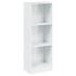 Estantería de 3 niveles madera blanco brillo 40x24x109