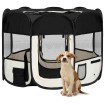 Parque de perros plegable bolsa de transporte negro 90x90x58 cm