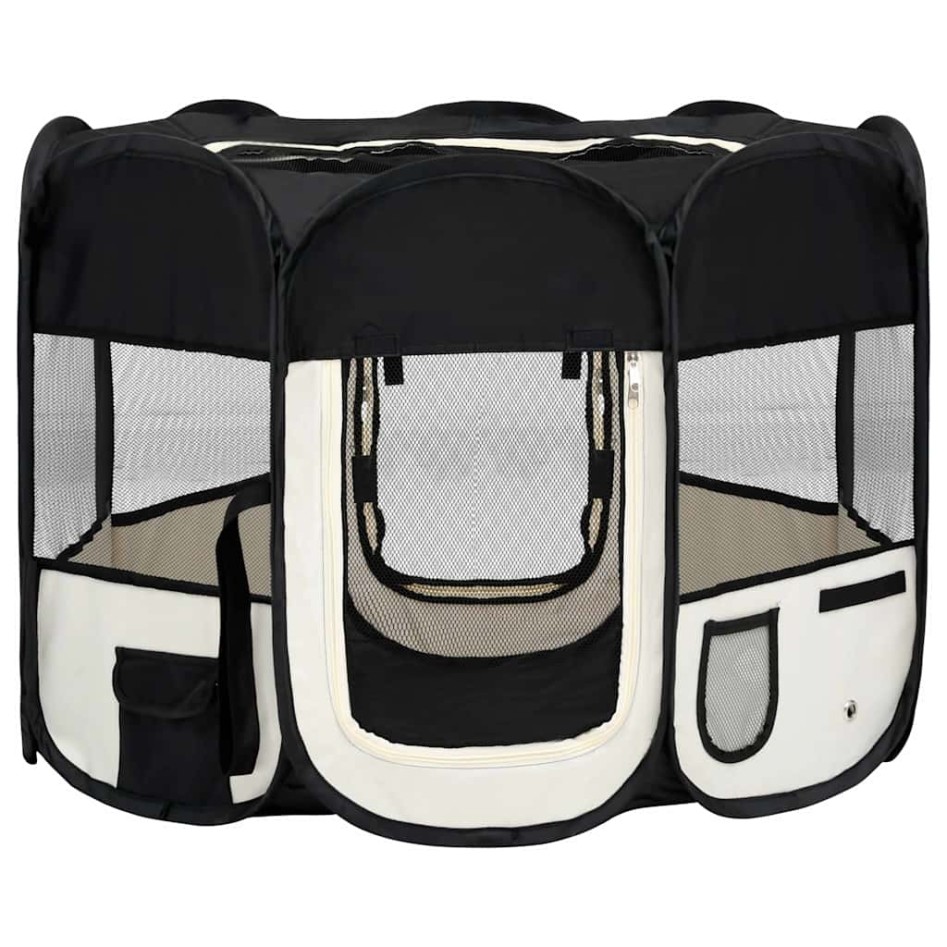 Parque de perros plegable bolsa de transporte negro 90x90x58
