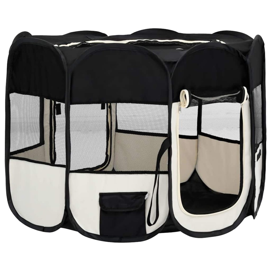 Parque de perros plegable bolsa de transporte negro 90x90x58