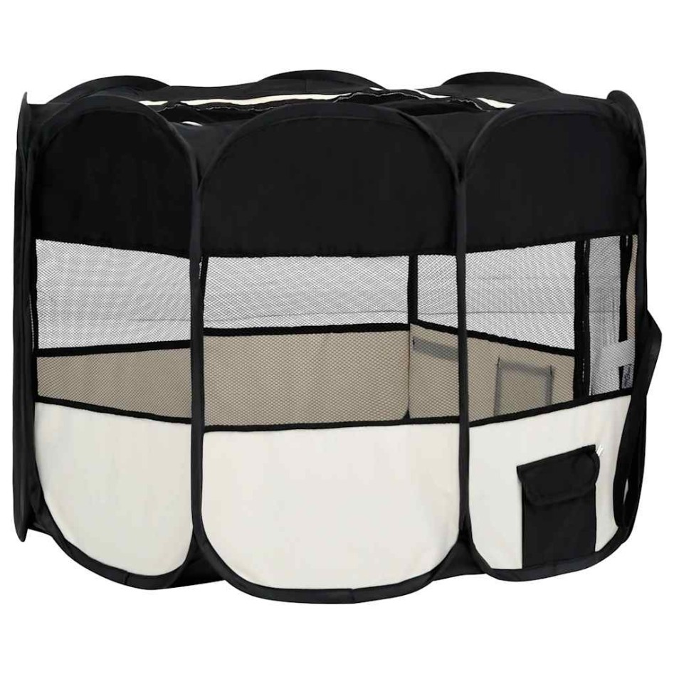 Parque de perros plegable bolsa de transporte negro 90x90x58