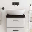 Encimera baño madera maciza tratada marrón oscuro 40x30x(2-6)cm