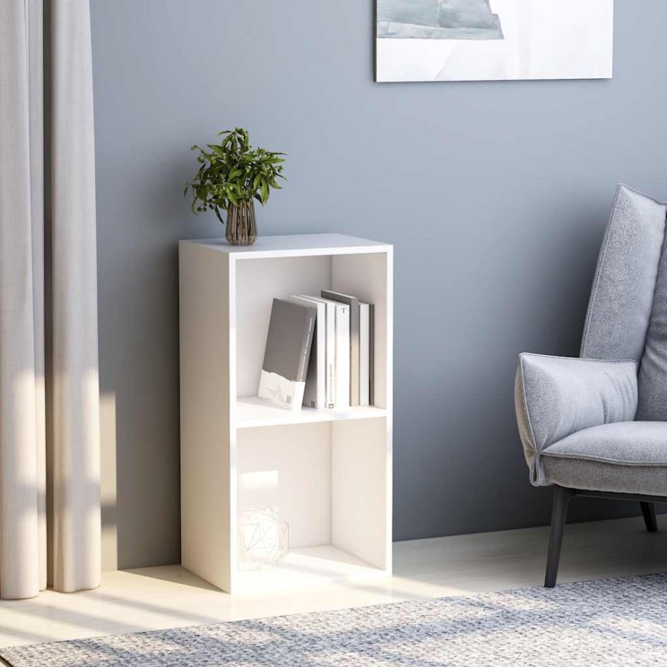 Estantería 2 niveles madera contrachapada blanco 40x30x76,5