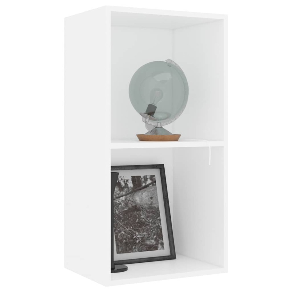 Estantería 2 niveles madera contrachapada blanco 40x30x76,5