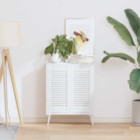 Puerta de armario de lamas 2 uds blanco 61,5x29,5