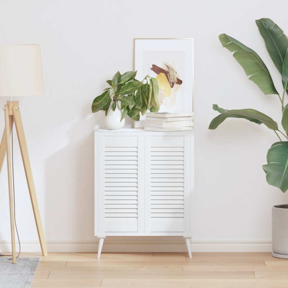 Puerta de armario de lamas 2 uds blanco 61,5x29,5