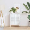 Puerta de armario de lamas 2 uds blanco 61,5x29,5 cm