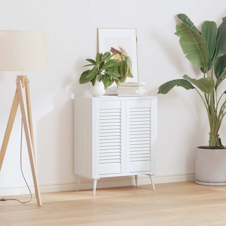 Puerta de armario de lamas 2 uds blanco 61,5x29,5