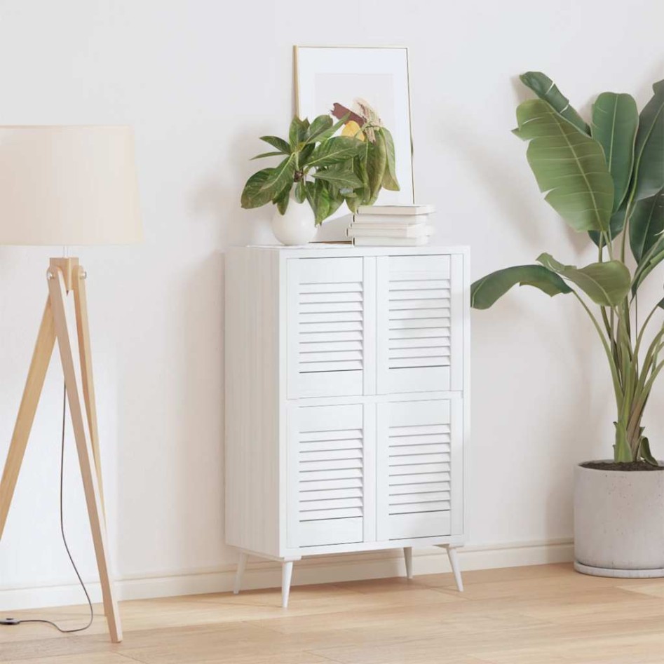 Puerta de armario de lamas 4 uds blanco 39,5x29,5