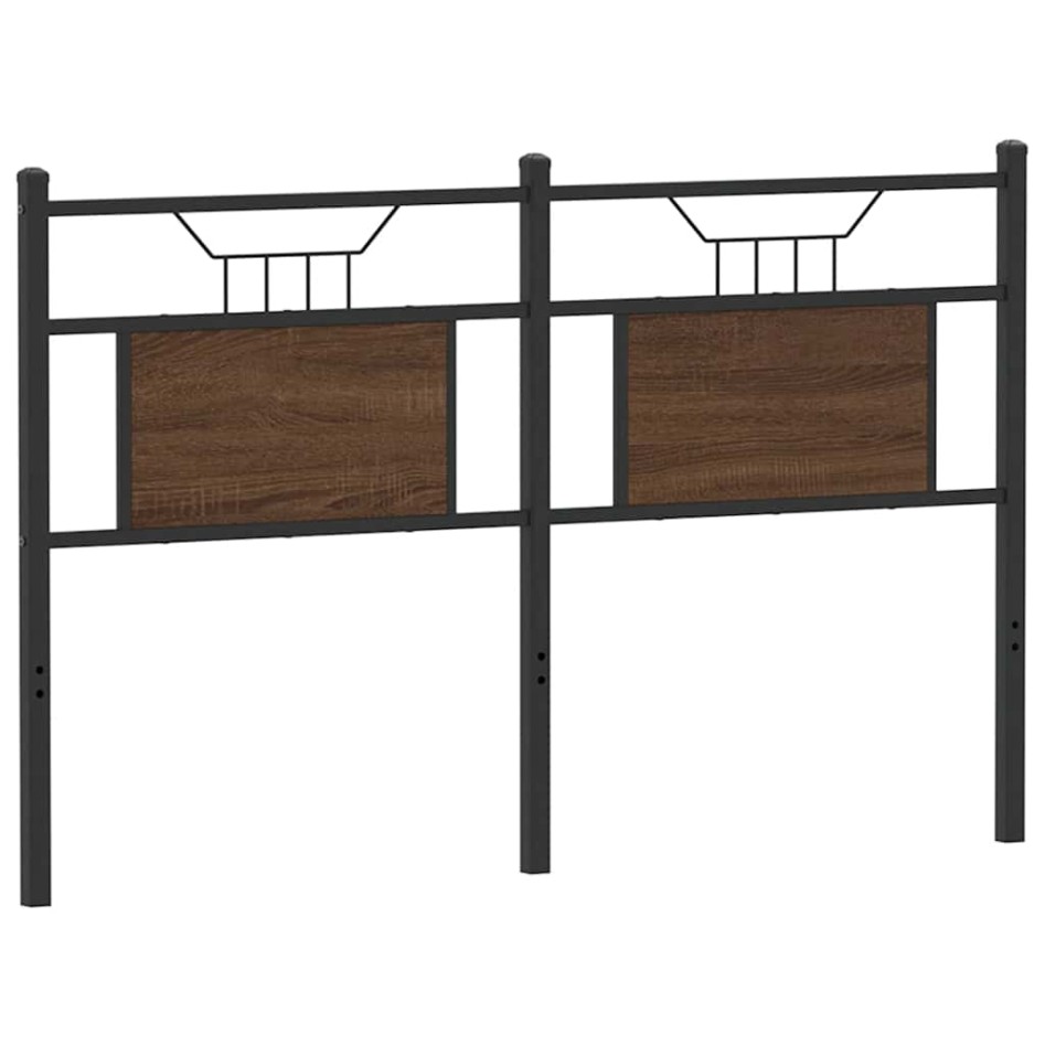 Cabecero de madera de ingeniería y acero marrón roble 140