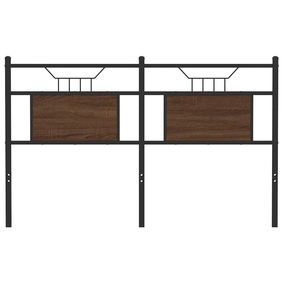 Cabecero de madera de ingeniería y acero marrón roble 140