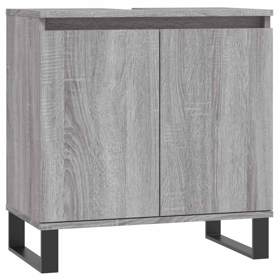 Armario de baño madera de ingeniería gris Sonoma 58x33x60