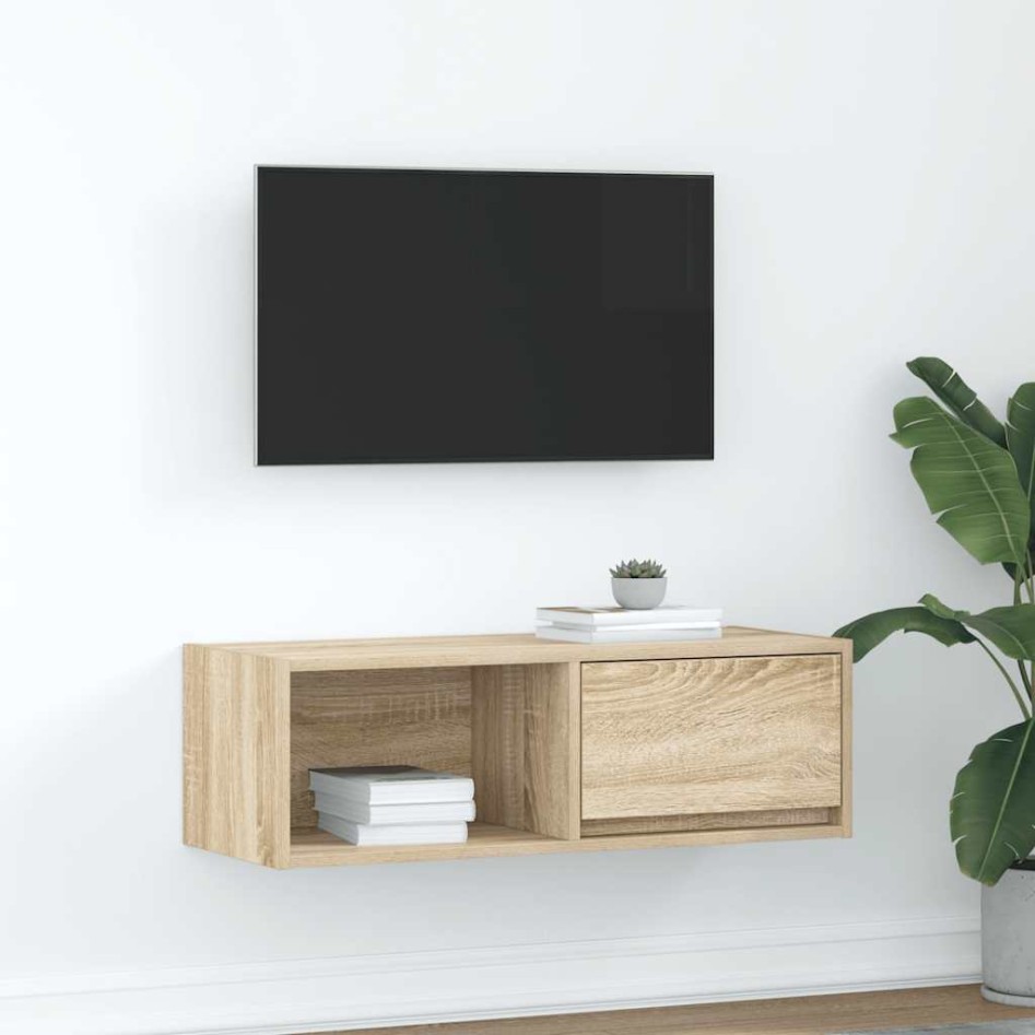 Mueble de TV de roble Sonoma 80x31x25,5 cm Madera de