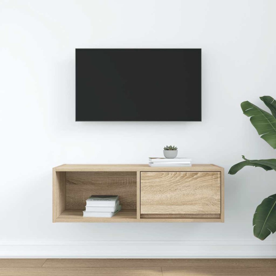 Mueble de TV de roble Sonoma 80x31x25,5 cm Madera de