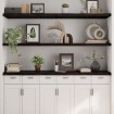 Estante pared madera roble tratada marrón oscuro 160x50x(2-4)cm