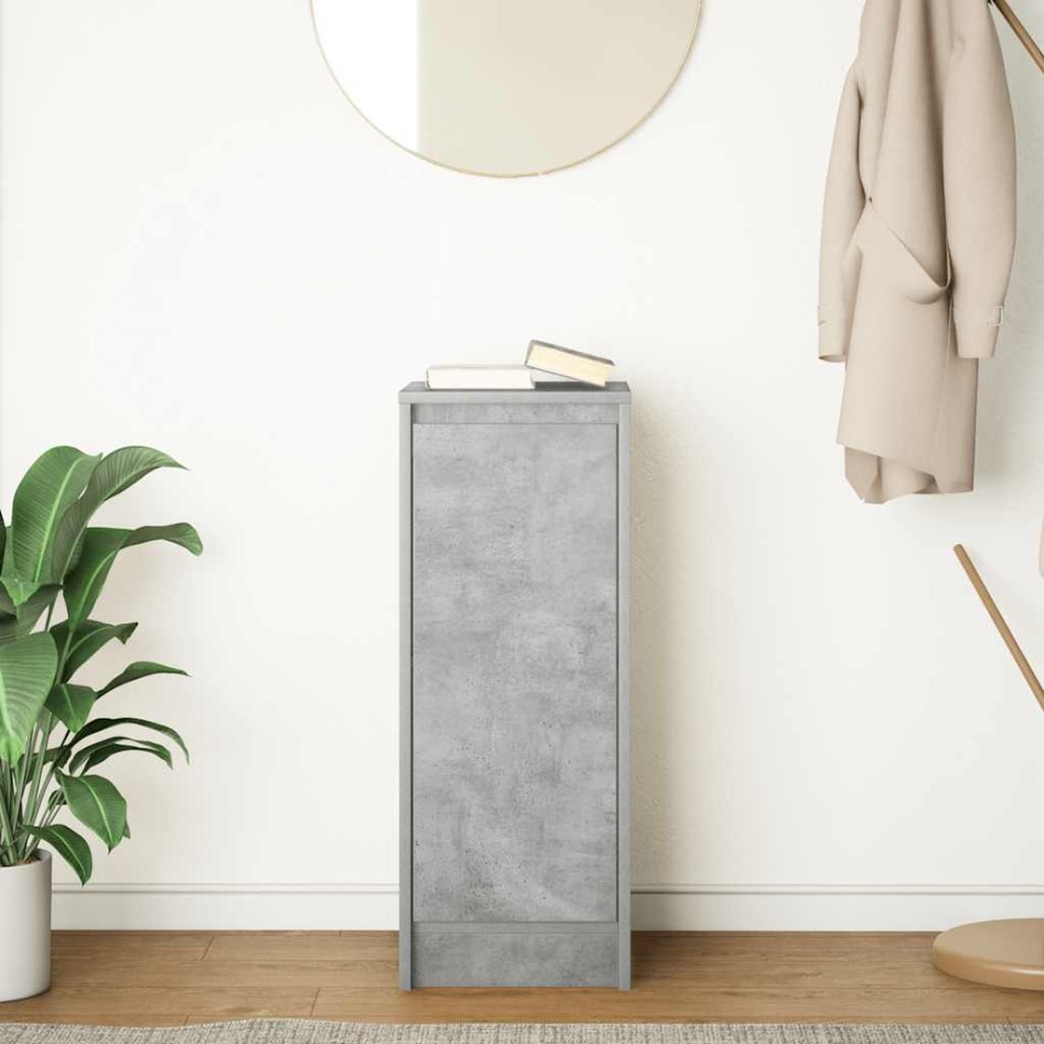 Aparador de madera de ingeniería gris hormigón 29,5x34x76
