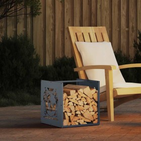 Leñero antracita 40x40x40 cm Acero laminado en