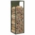 Leñero verde oliva 25x25x80 cm Acero laminado en