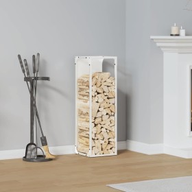 Leñero blanco 25x25x80 cm Acero laminado en