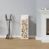 Leñero blanco 25x25x80 cm Acero laminado en