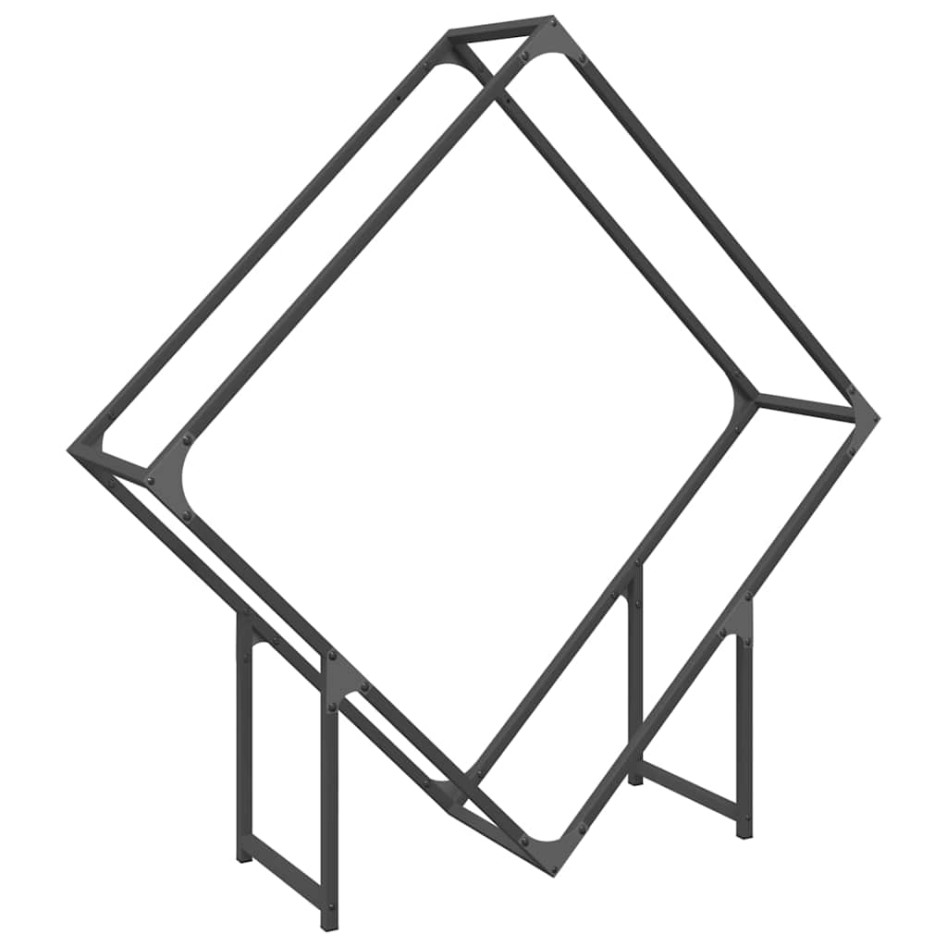 Leñero negro 100x25x100 cm Acero laminado en