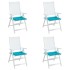Cojines para silla de jardín 4 uds tela turquesa 50x50x3