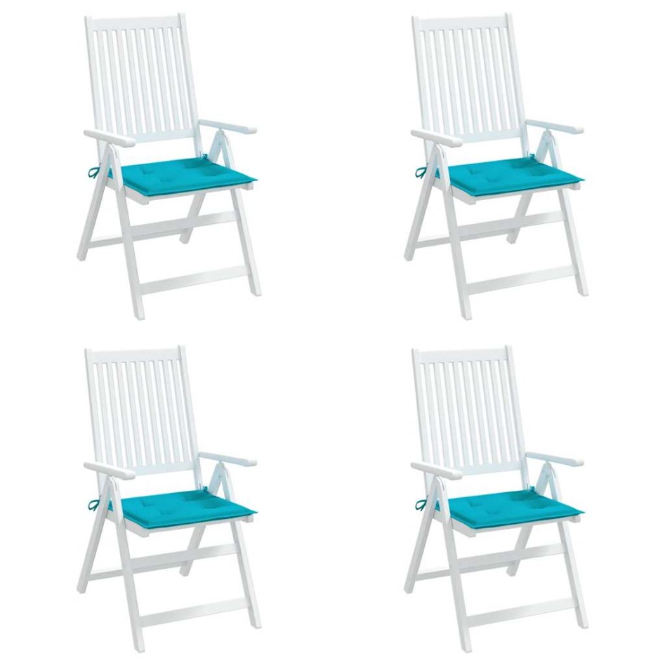 Cojines para silla de jardín 4 uds tela turquesa 50x50x3