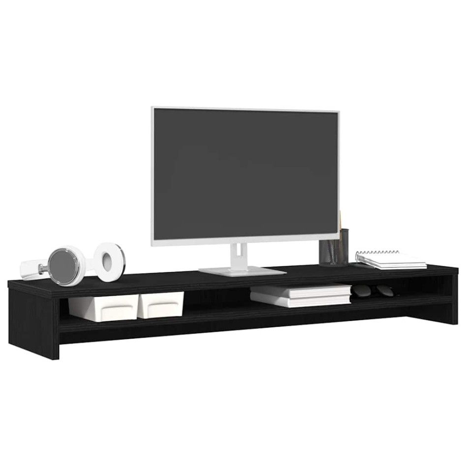 Soporte para monitor de madera de roble negro 100x24x13