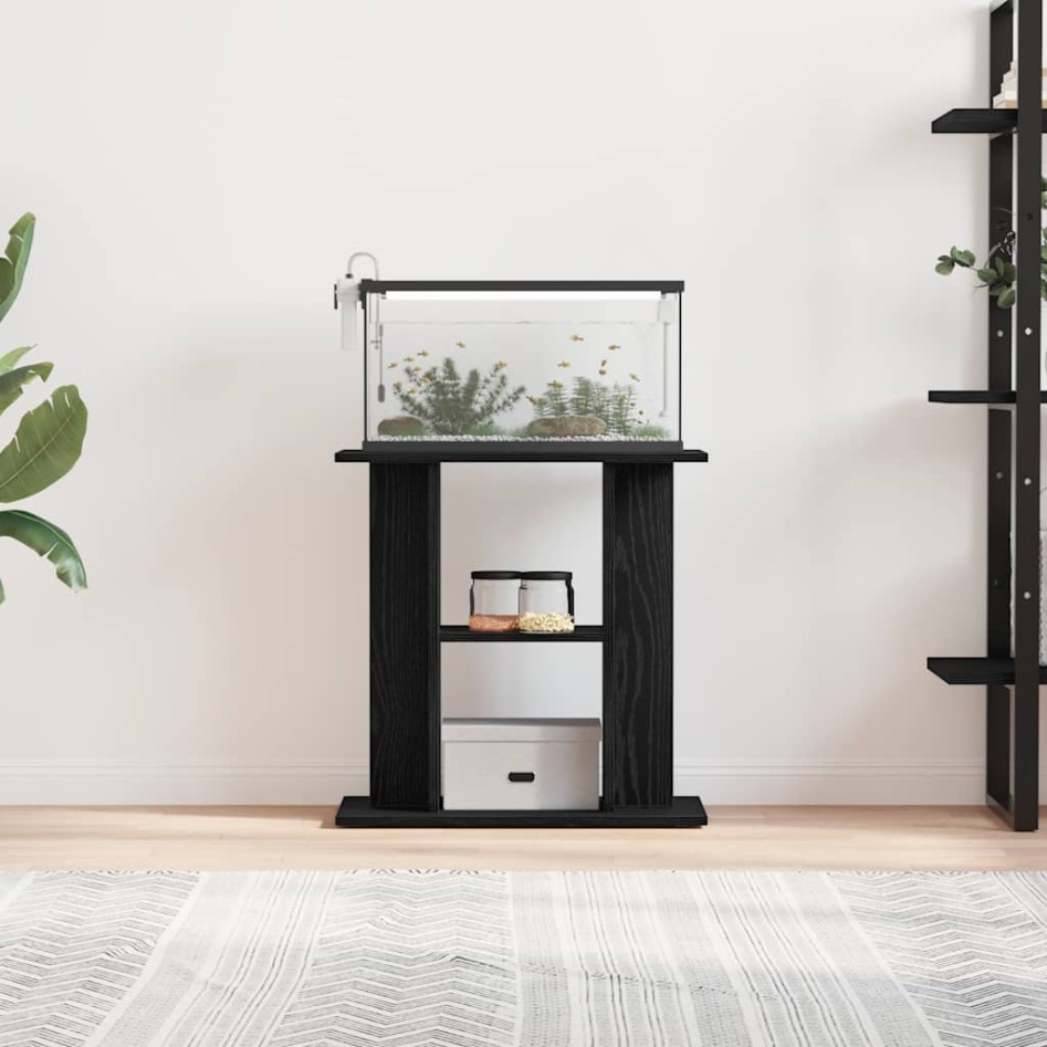Soporte para acuario de madera de roble negro 60x30x60