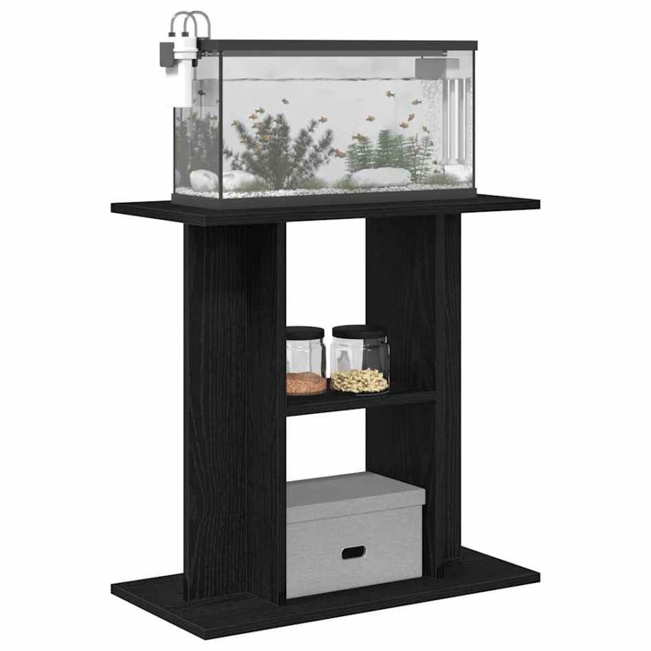 Soporte para acuario de madera de roble negro 60x30x60