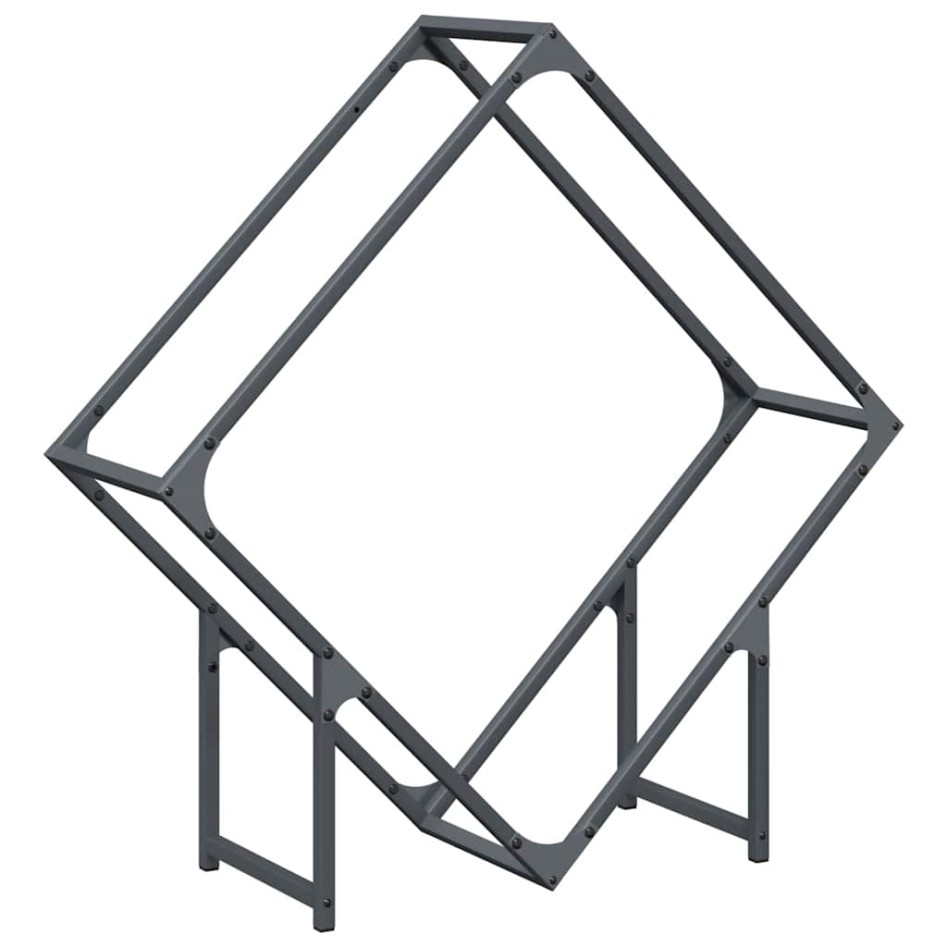 Leñero antracita 80x25x80 cm Acero laminado en