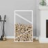 Leñero blanco 60x25x100 cm Acero laminado en