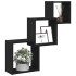 Estante cubos pared madera ingeniería roble negro 68x15x68