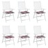 Cojines de silla de jardín 6 uds tela a cuadros rojo 40x40x3