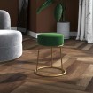Hocker redondo verde terciopelo