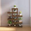 Soporte plantas madera maciza pino marrón miel 85x25x109,5 cm