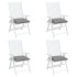 Cojines de silla de jardín 4 uds tela gris 40x40x7