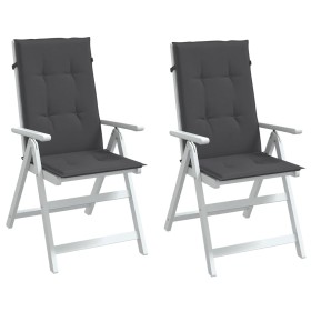 Cojines silla respaldo alto 2 uds tela gris antracita