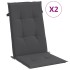 Cojines silla respaldo alto 2 uds tela gris antracita
