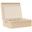 Caja de madera con tapa y asas madera maciza pino 40x30x13 cm