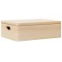 Caja de madera con tapa y asas madera maciza pino 40x30x13