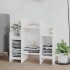 Armario auxiliar de madera contrachapada blanco 60x26x60