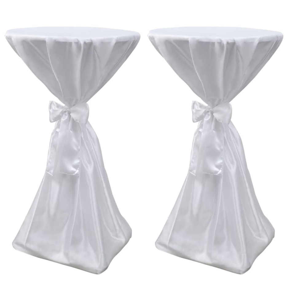 2 manteles blancos de 80 cm con
