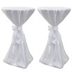 2 manteles blancos de 80 cm con lazo