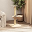 Rascador para gatos con poste de sisal crema 74 cm