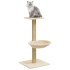 Rascador para gatos con poste de sisal crema 74