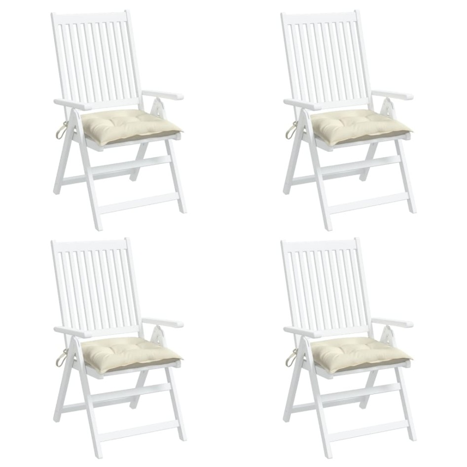 Cojines de silla de jardín 4 uds tela Oxford crema 40x40x7
