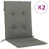 Cojines para silla respaldo bajo 2 ud tela gris oscuro