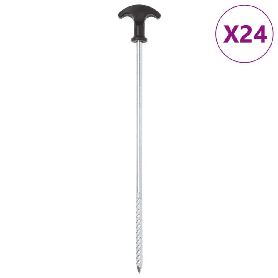 Clavijas para tienda 24 uds acero galvanizado 30 cm Ø7